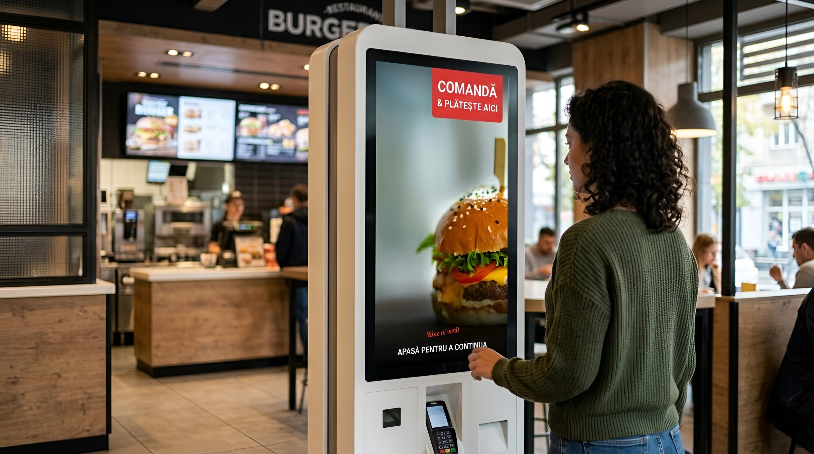 Plasează o comandă din kiosk sau din aplicația mobilă